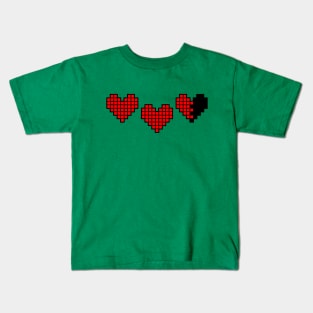 Cafe BTW 16 Bit Pixel Art Retro Game Red Hearts Kids T-Shirt